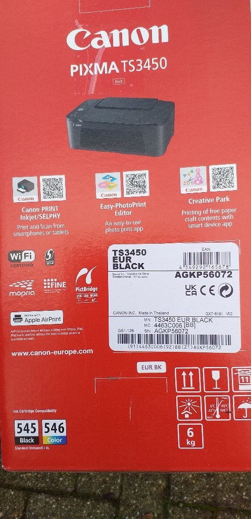 Canon PIXMA TS3450 All-in-one printer, Ophalen, Draadloos, Canon, Inkjetprinter