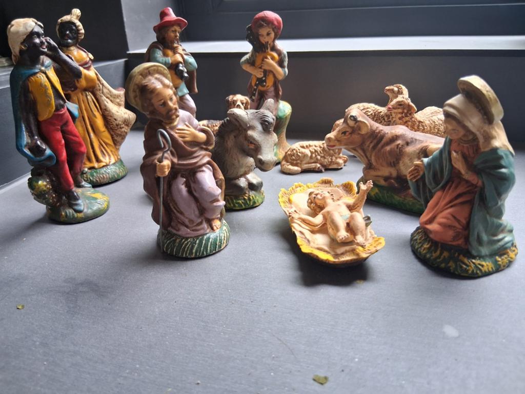 Brocante  kerstfiguren kerstgroep, Ophalen of Verzenden