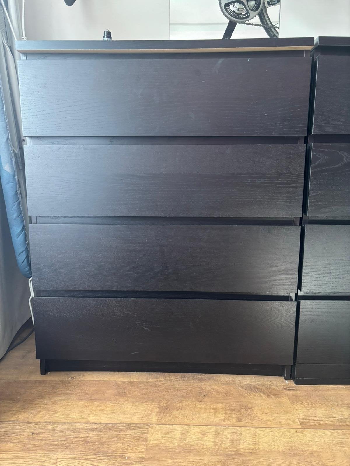 2 IKEA ladekasten met 4 lades - Zwart, Huis en Inrichting, 3 of 4 laden, Ophalen, Gebruikt