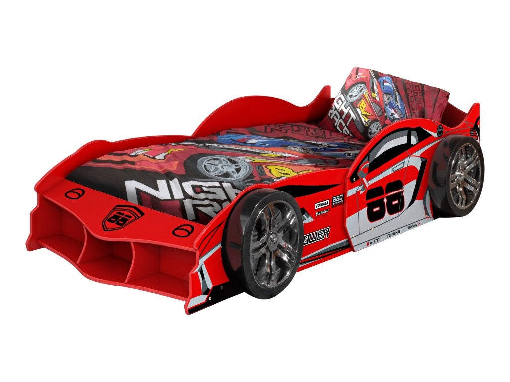 Autobed Max - 90x200 - Rood, Kinderen en Baby's, Kinderkamer | Bedden, Niet ingevuld, Niet ingevuld, Niet ingevuld