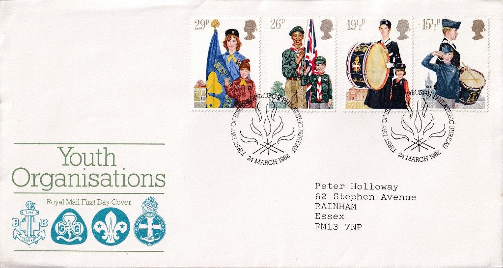 Jeugdorganisaties Eerstedagenvelop 1982 - Royal Mail, Postzegels en Munten, Ophalen of Verzenden, Beschreven, Europa