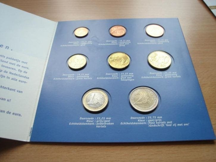 Complete set ter introductie van de Euro in Nederland, Postzegels en Munten, Ophalen of Verzenden, Koningin Beatrix, Euro's, Setje