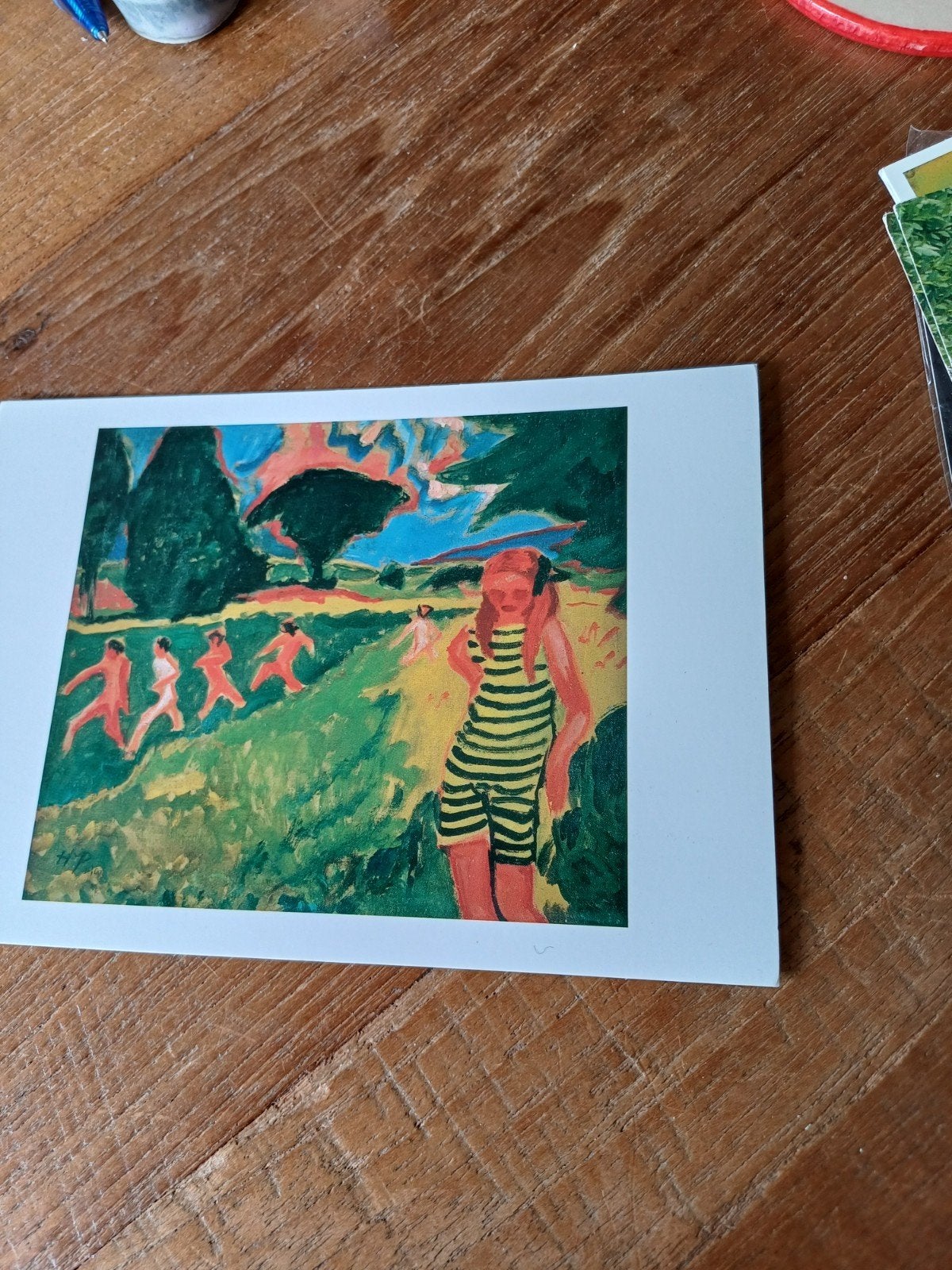 Ansichtkaart Max Pechstein geelzwarte tricot ongelopen, Ophalen of Verzenden, 1980 tot heden