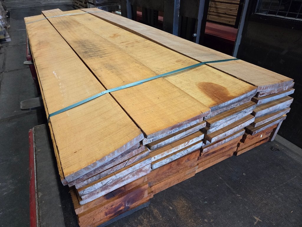 2 x grote restantpartij hardhout beschoeiingsplanken 82.50m2, Ophalen of Verzenden, 250 cm of meer, Planken, Hardhout
