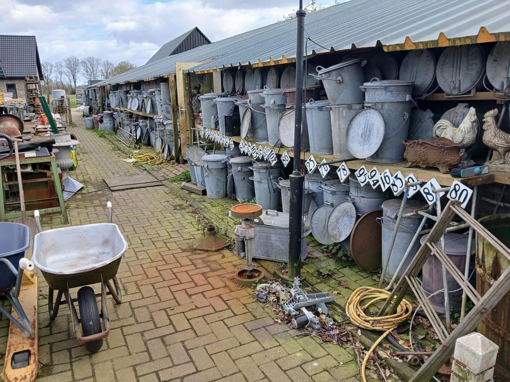 zinken vuilnisemmer, Ophalen of Verzenden, Gebruikt, Minder dan 50 cm