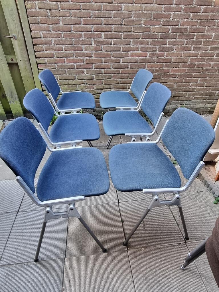 Blauwe castelli stoelen,  set van 6 beschikbaar, Huis en Inrichting, Ophalen, Blauw