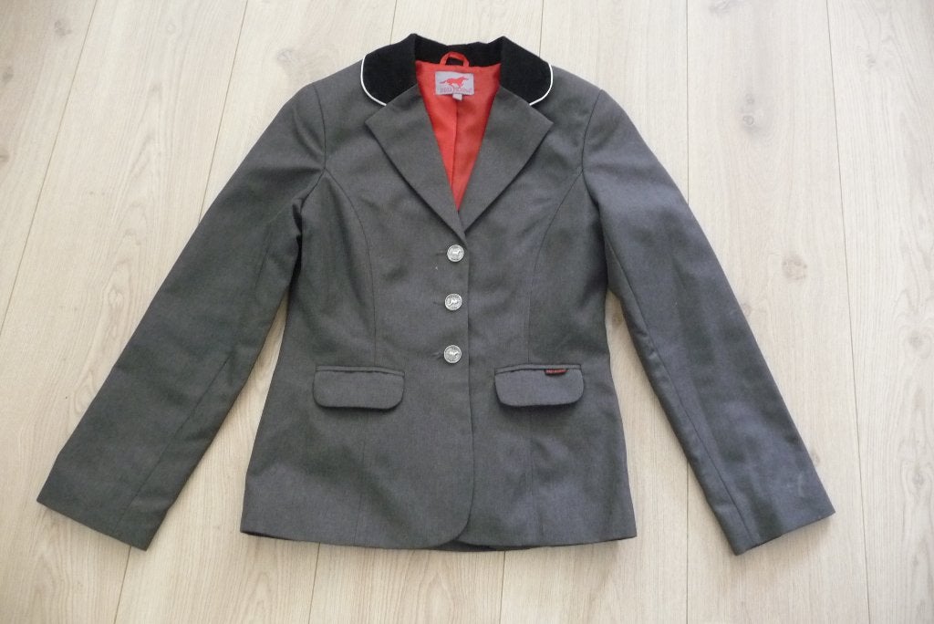 Paarden wedstrijd jasje maat 164 Red Horse, grijs/zwart, Dieren en Toebehoren, Paardrijkleding, Gebruikt, Kinderen, Dressuur, Red Horse