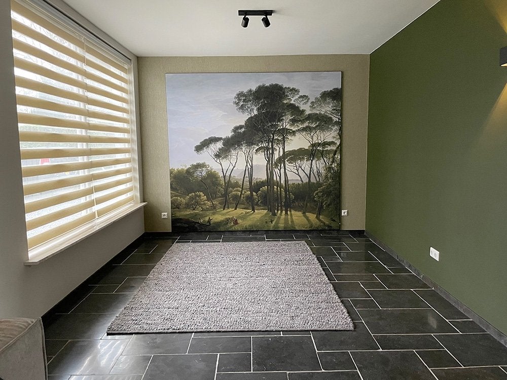 Italiaans landschap met parasoldennen, Hendrik Voogd, Ophalen