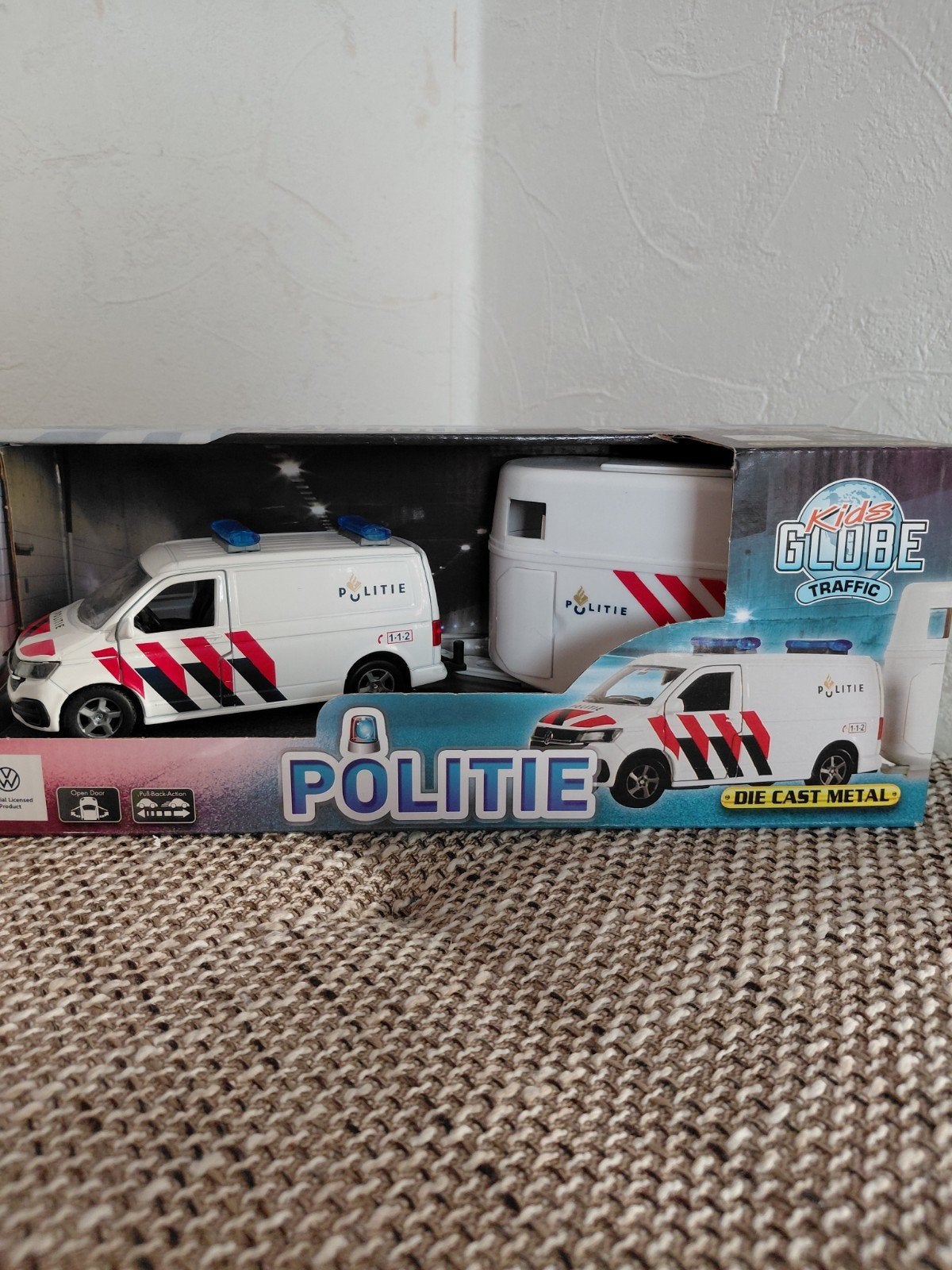 Kids Globe Traffic Politiebusje Die Cast Metal, Ophalen of Verzenden, Nieuw
