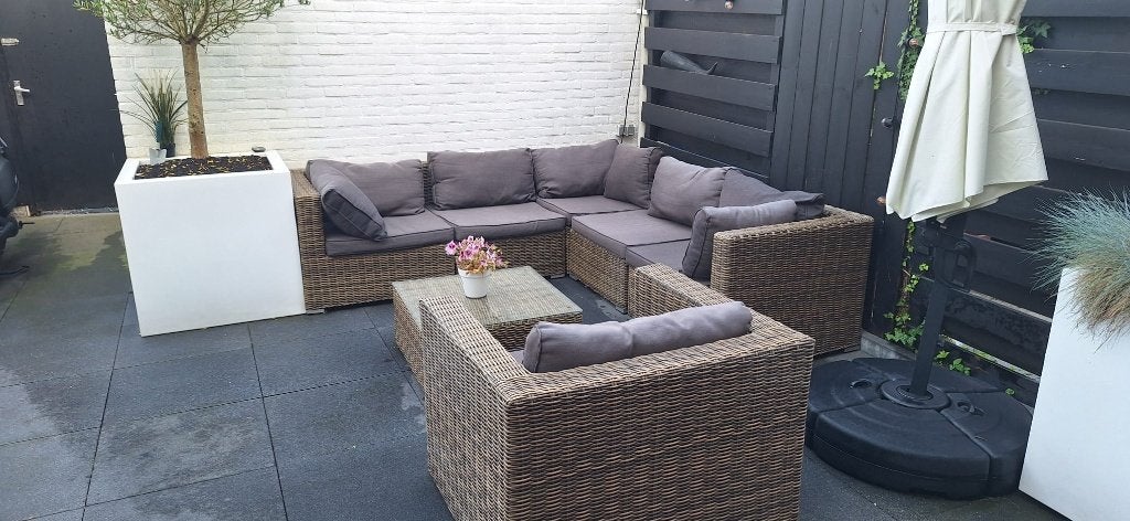 Loungeset, Ophalen, 5 zitplaatsen, Kunststof, Stoel