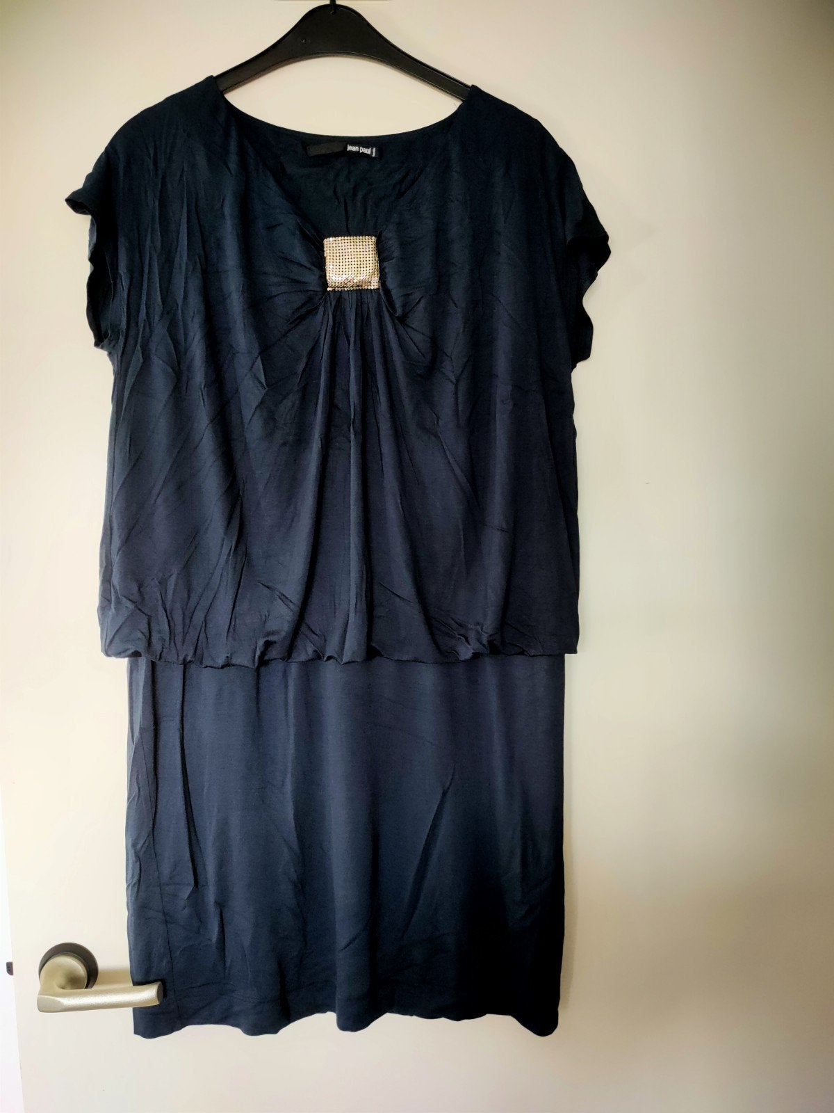 Donkerblauwe jurk van Jean Paul Berlin, maat 44, Ophalen of Verzenden, Nieuw, Blauw, Jurk