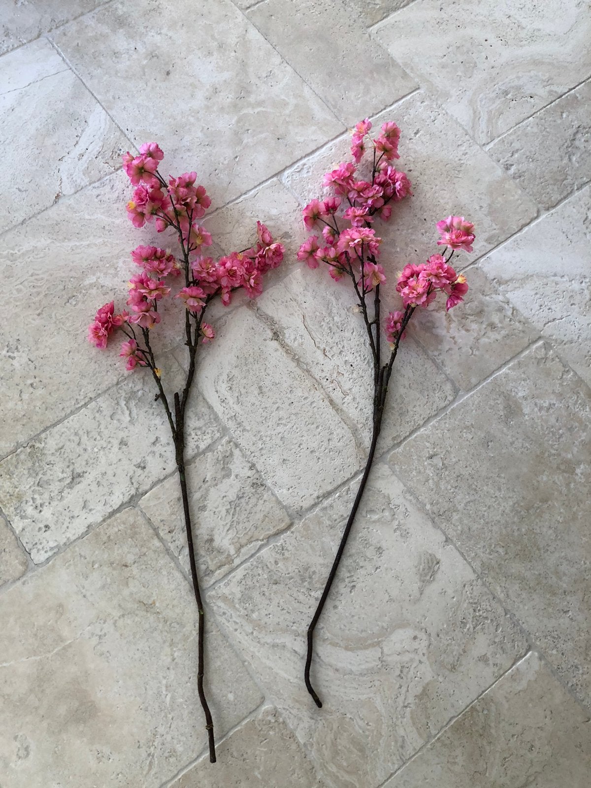 Twee grote roze bloesemtakken, 115 cm, Binnen, Roze, Ophalen of Verzenden