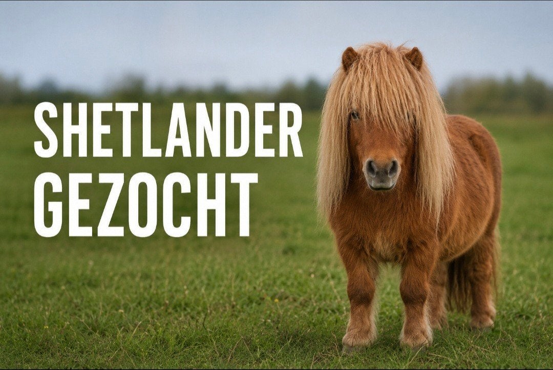 GEZOCHT: lieve Shetlander merrie of ruin gezocht, Ophalen of Verzenden