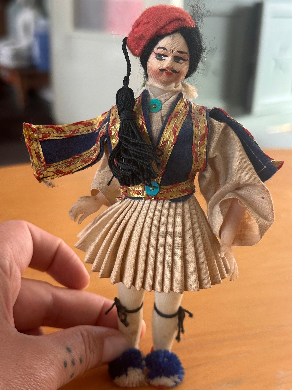Vintage Klederdrachtpoppetje - Griekse Evzone, Ophalen of Verzenden, Gebruikt, Pop
