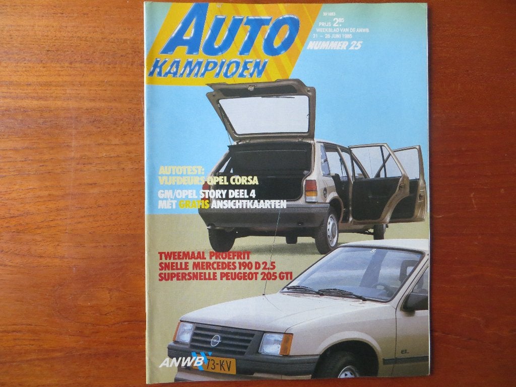 Autokampioen 25 1985 Opel kaarten, Peugeot 205 GTI, MB 190, Ophalen of Verzenden, Nieuw, Opel