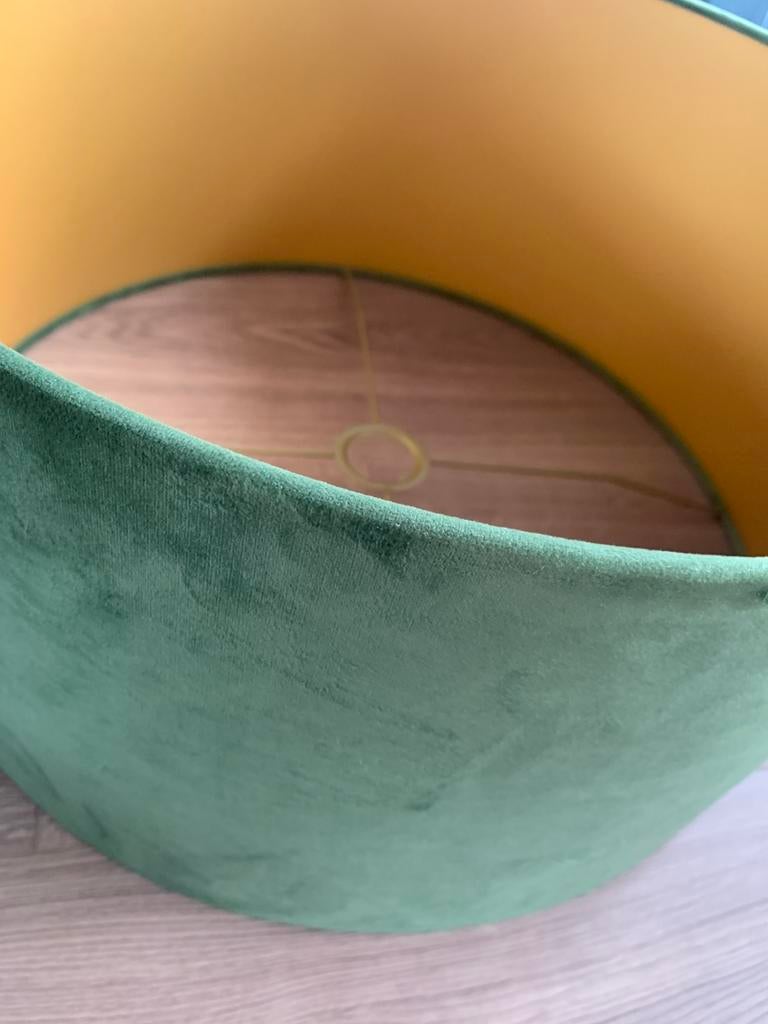 Grote velours lampenkap 50cm breed 25cm hoog, Ophalen, 25 tot 50 cm, Rond, Zo goed als nieuw