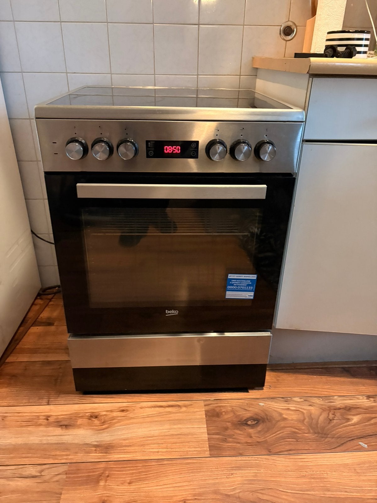 Beko Keramisch fornuis, Witgoed en Apparatuur, Ophalen, Keramisch, 4 kookzones, Zo goed als nieuw