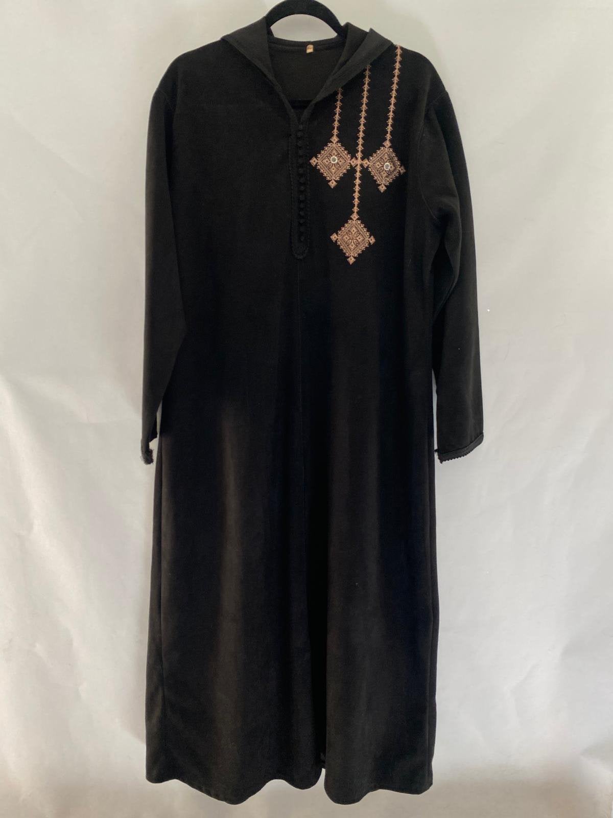 Marokkaanse zwarte kaftan met borduurwerk – maat XXL, Zwart, Maat 46/48 (XL) of groter, Ophalen of Verzenden, Zo goed als nieuw
