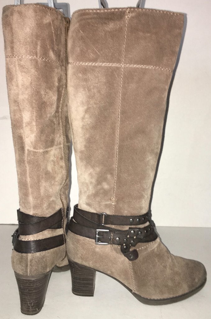 JANA beige suede leren SEXY laarzen maat 3,5. Maat 36, Hoge laarzen, Beige, Zo goed als nieuw, Ophalen