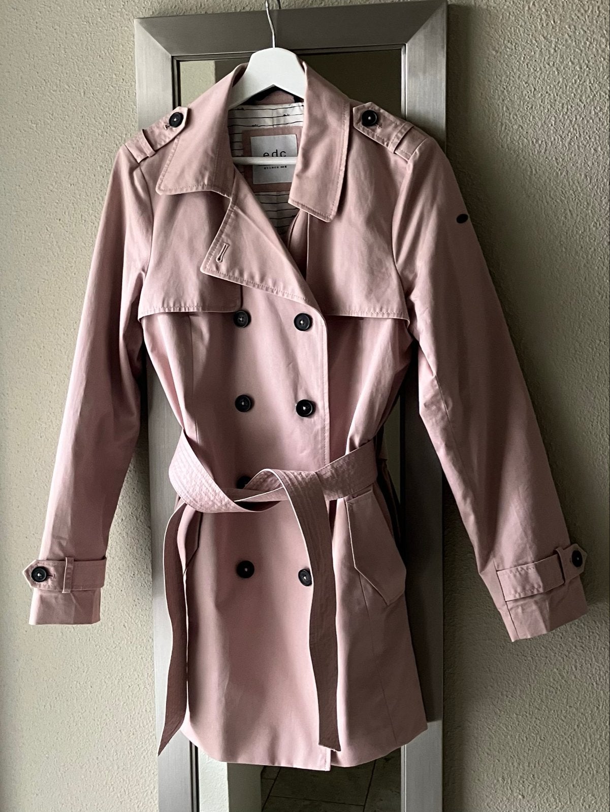 Roze trenchcoat van edc by Esprit, maat M, Ophalen of Verzenden, Zo goed als nieuw, Maat 38/40 (M), Roze