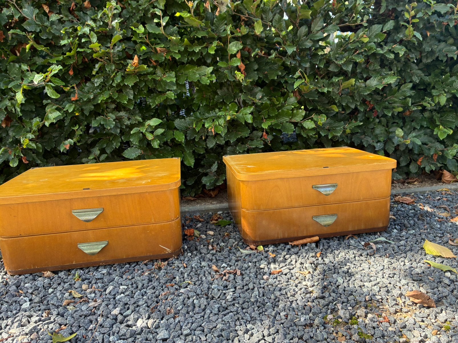 twee vintage mid-century nachtkastjes Van Dijk en Ko, Ophalen of Verzenden, Zo goed als nieuw, Minder dan 45 cm