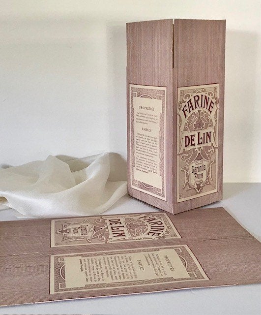 Franse lege verpakking Farine de Lin (lijnzaadmeel), Antiek en Kunst, Curiosa en Brocante, Ophalen of Verzenden