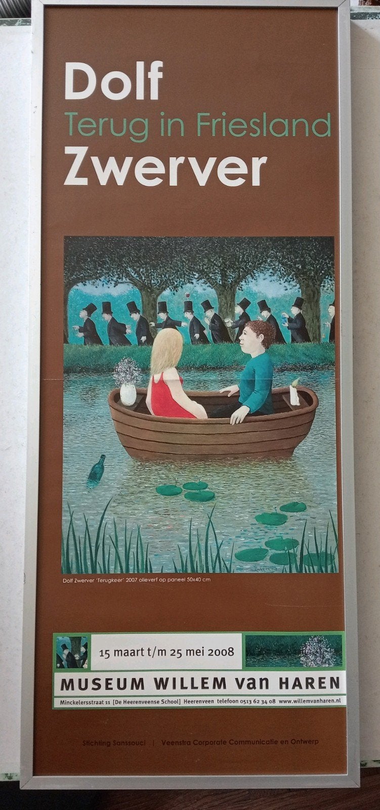 Dolf Zwerver affiche 'Terug in Friesland' 2008, Ophalen of Verzenden, Zo goed als nieuw, A1 t/m A3