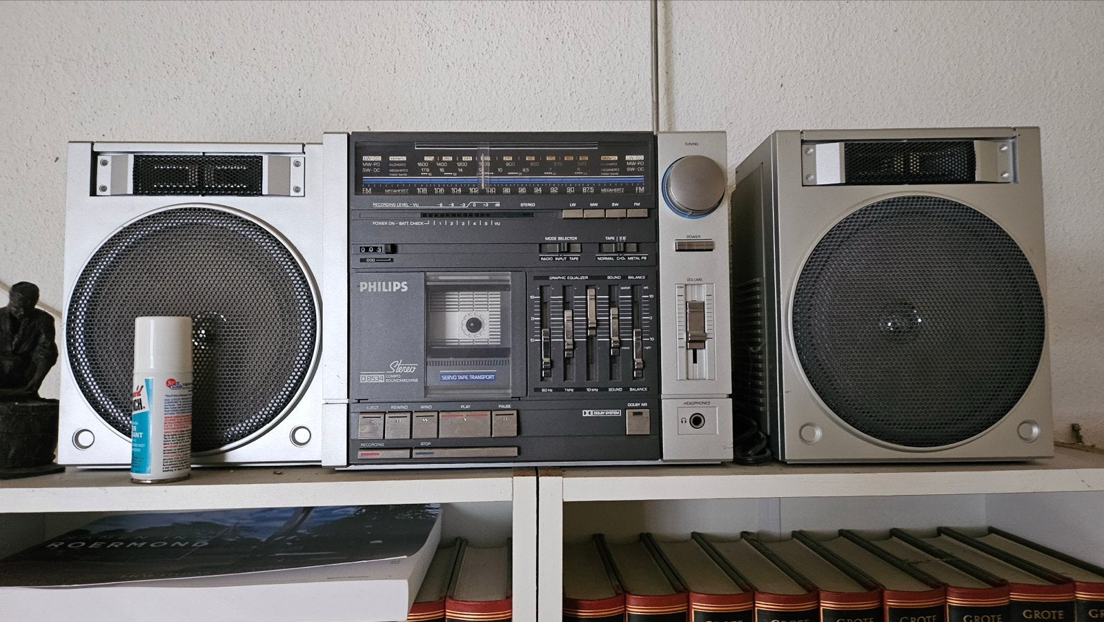 Vintage Philips D8534 Compo Soundmachine 3-delig '80, Ophalen, Philips, Gebruikt, Cassettedeck