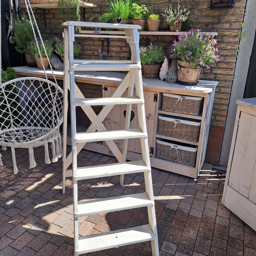 Schilders trap, antiek, vintage schilderstrap, Doe-het-zelf en Verbouw, Ladders en Trappen, Ophalen, Gebruikt, Minder dan 2 meter