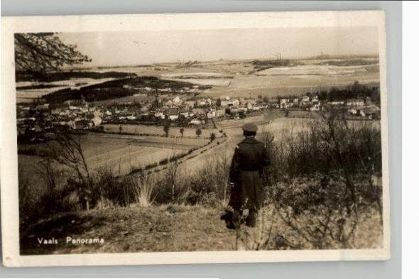 Vaals Panorama met douane of grensbewaker st 1950, Verzenden, 1940 tot 1960, Gelopen, Limburg