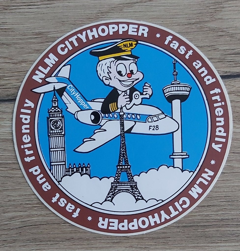 Oude Sticker NLM CITYHOPPER., Ophalen of Verzenden, Zo goed als nieuw, Overige typen