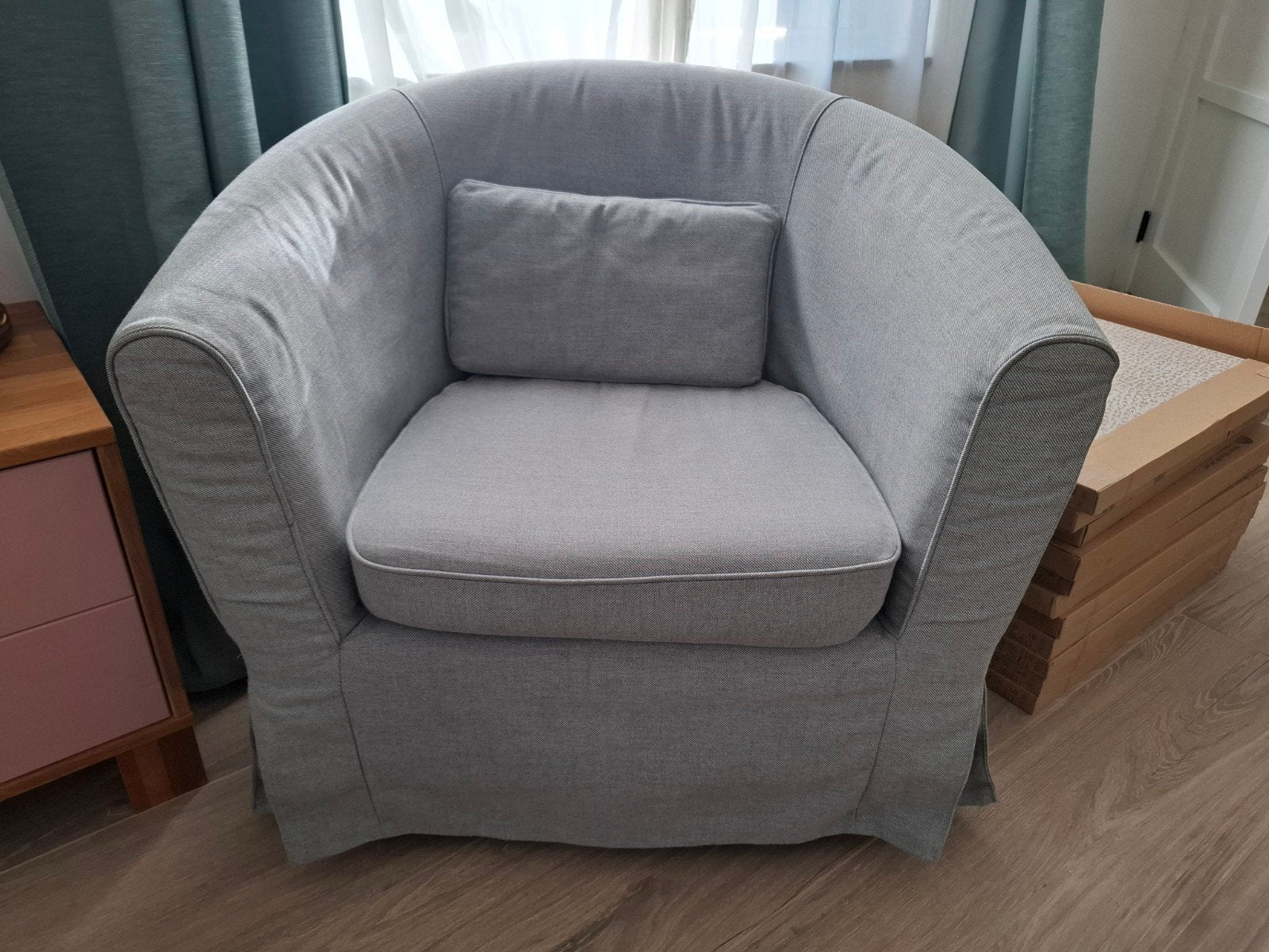IKEA TULLSTA Fauteuil, Nordvalla middengrijs, Ophalen, Modern, Comfortabel, Gebruikt, Minder dan 75 cm