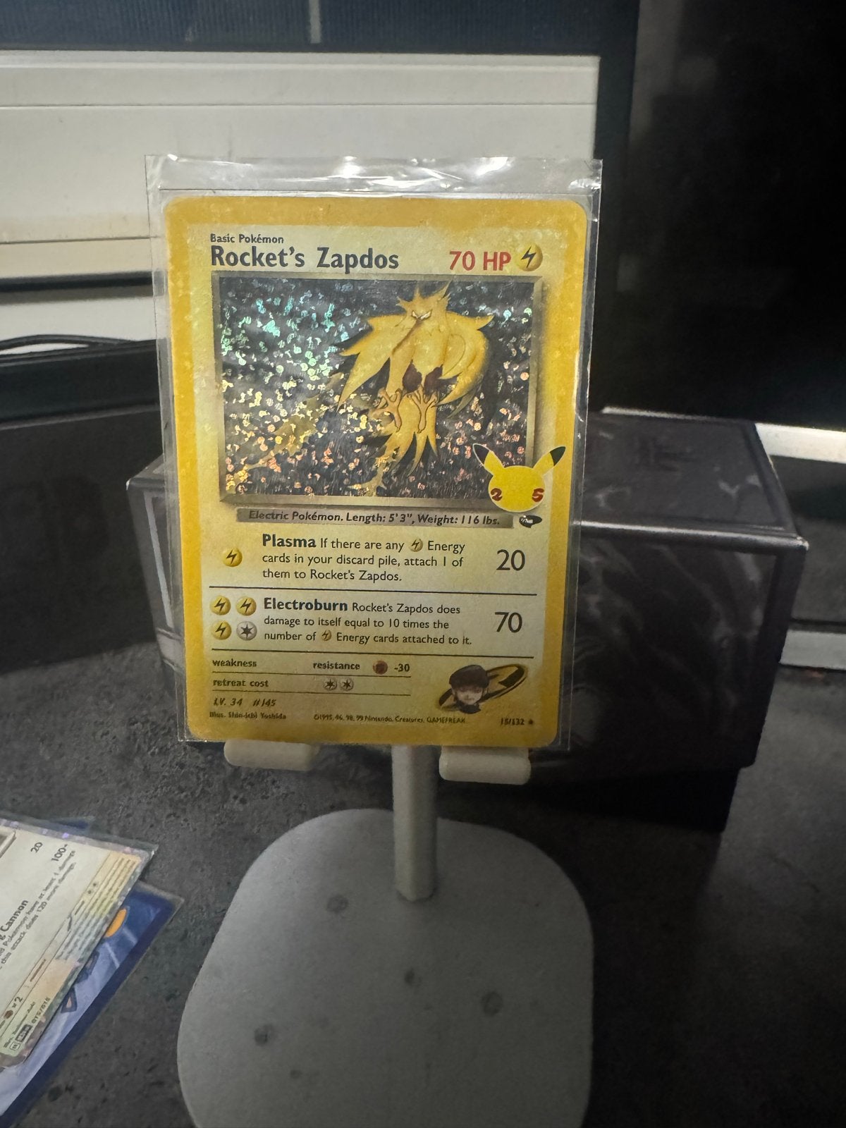 Rocket's Zapdos Pokémon Kaart - Holo Foil, Ophalen of Verzenden, Zo goed als nieuw, Losse kaart, Foil