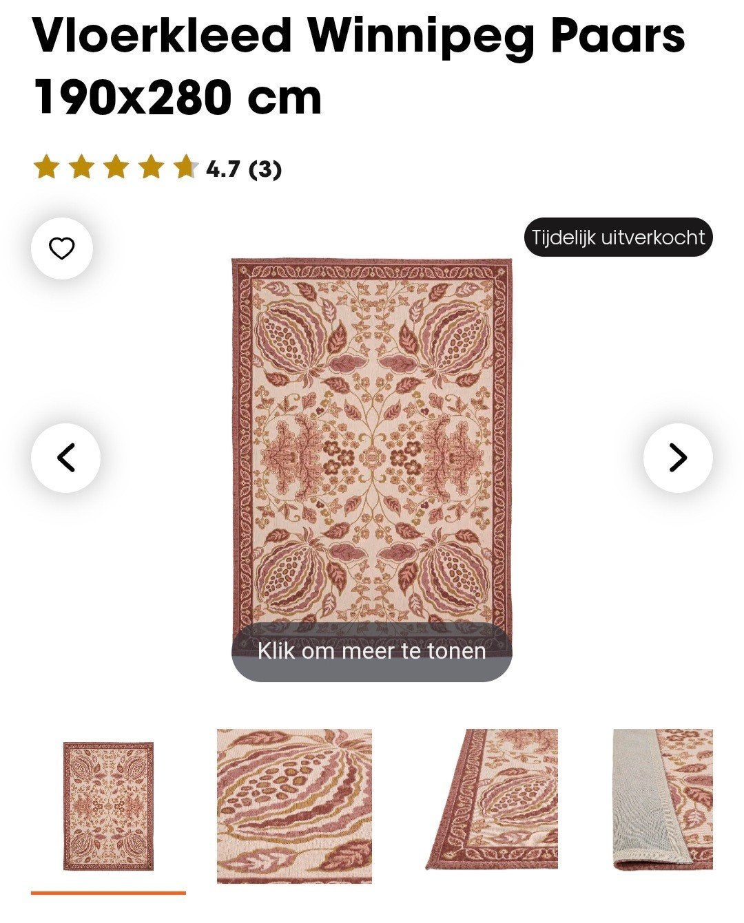 Gezocht Vloerkleed Winnipeg Paars 190x280 cm, Paars, 150 tot 200 cm, 200 cm of meer, Ophalen of Verzenden