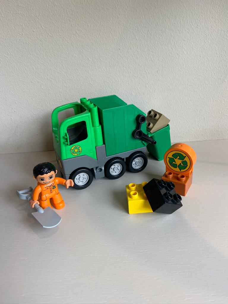 LEGO Duplo (4659) Vuilniswagen met figuur en Accessoires, Ophalen of Verzenden, Duplo, Inclusief accessoires, Complete set