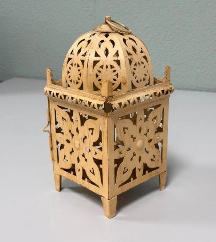Vintage Metalen Arabische Marokkaanse Lantaarn Kaarsenhouder, Ophalen of Verzenden