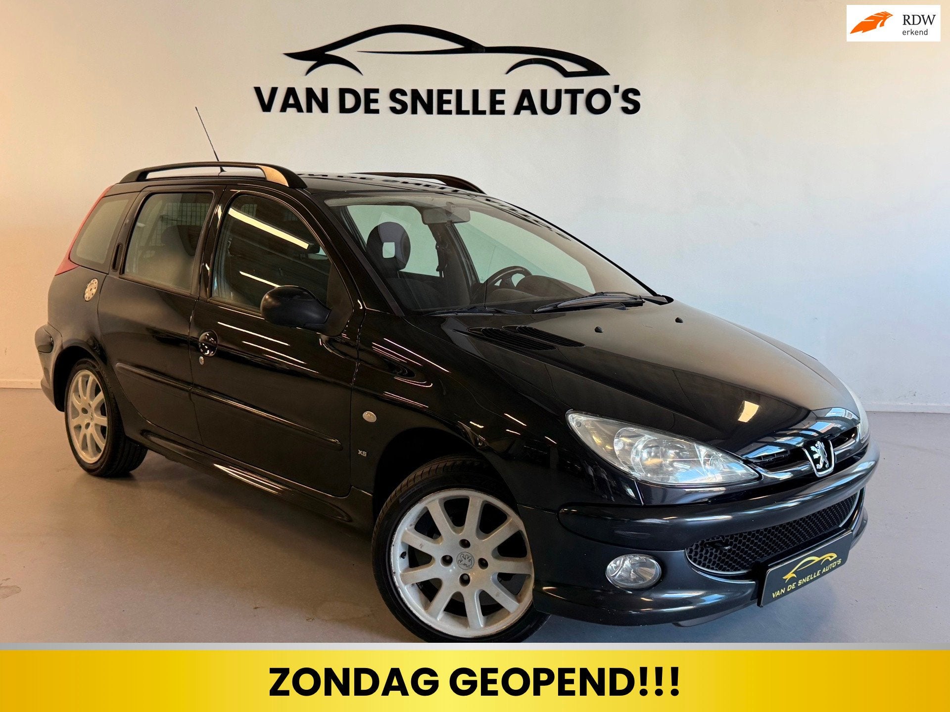 Peugeot 206 SW 1.4 XS, Auto's, Peugeot, Voorwielaandrijving, 4 cilinders, Zwart, Origineel Nederlands