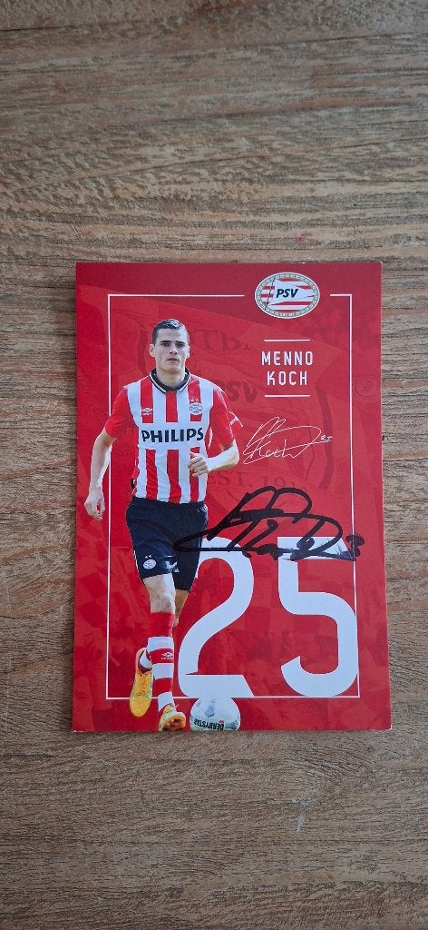 Spelerskaart met handtekening; Menno Koch # PSV, Ophalen of Verzenden, Nieuw, PSV, Spelerskaart