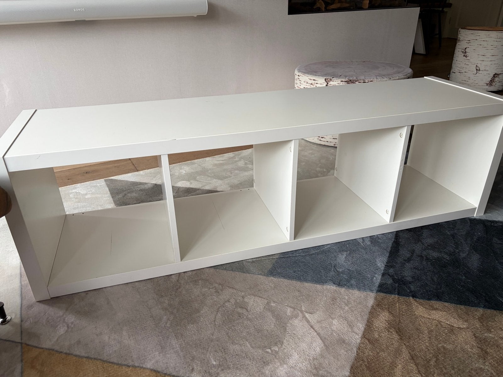 Witte Ikea Kallax kast 4 vakken - Gebruikt, Huis en Inrichting, Ophalen, Met plank(en), Minder dan 50 cm, Gebruikt