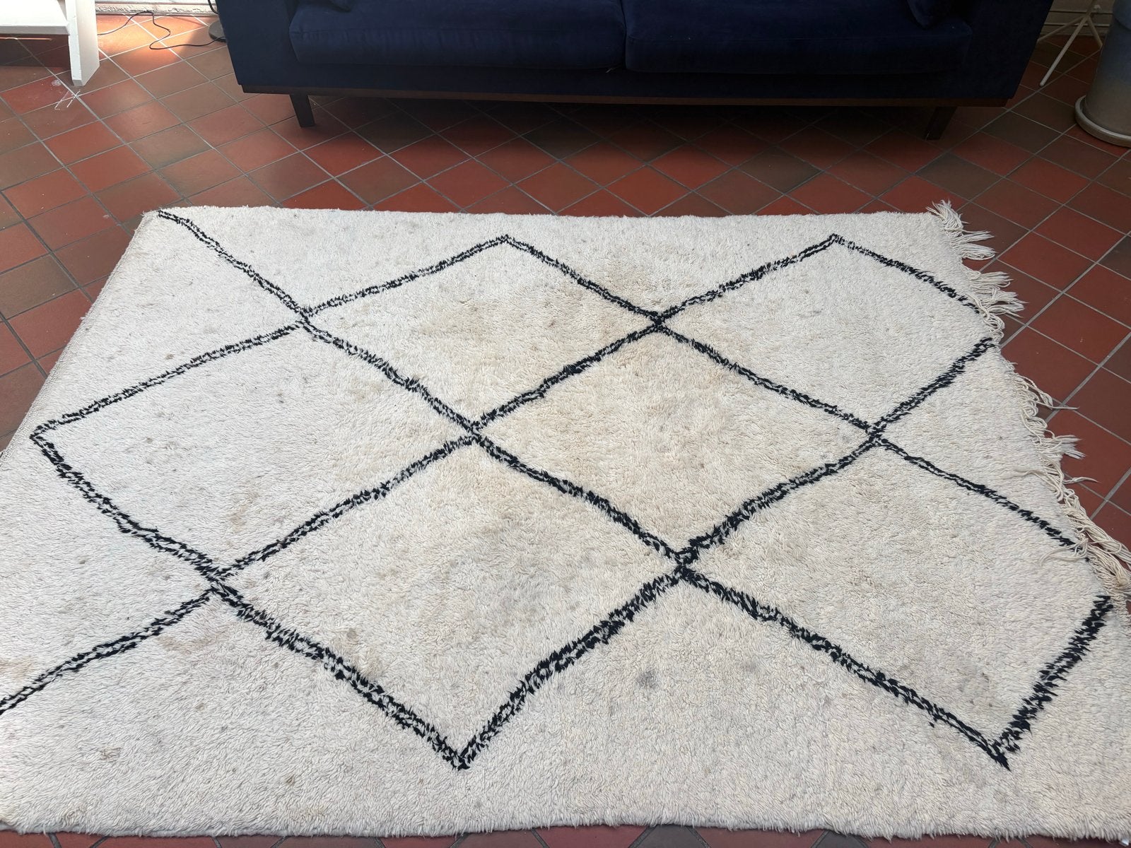 Authentiek Beni Ouarain Vloerkleed uit Marrakesh, Ophalen, Gebruikt, 150 tot 200 cm, 200 cm of meer