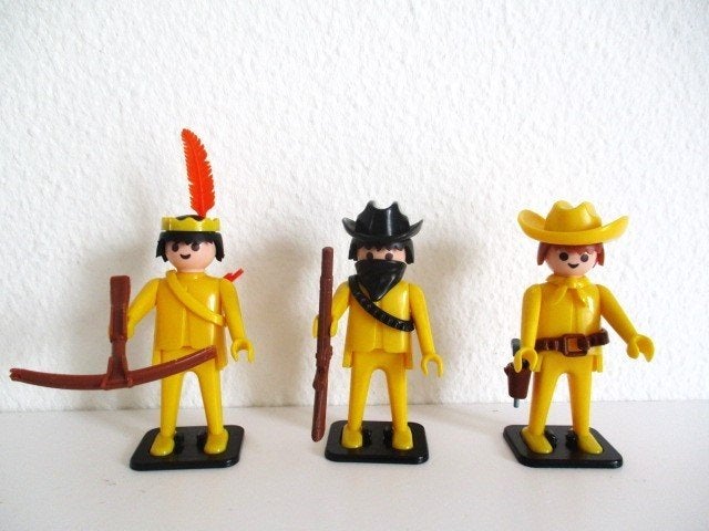playmobil 3 gele mexicanen vintage, Ophalen of Verzenden, Gebruikt, Complete set, Overige typen