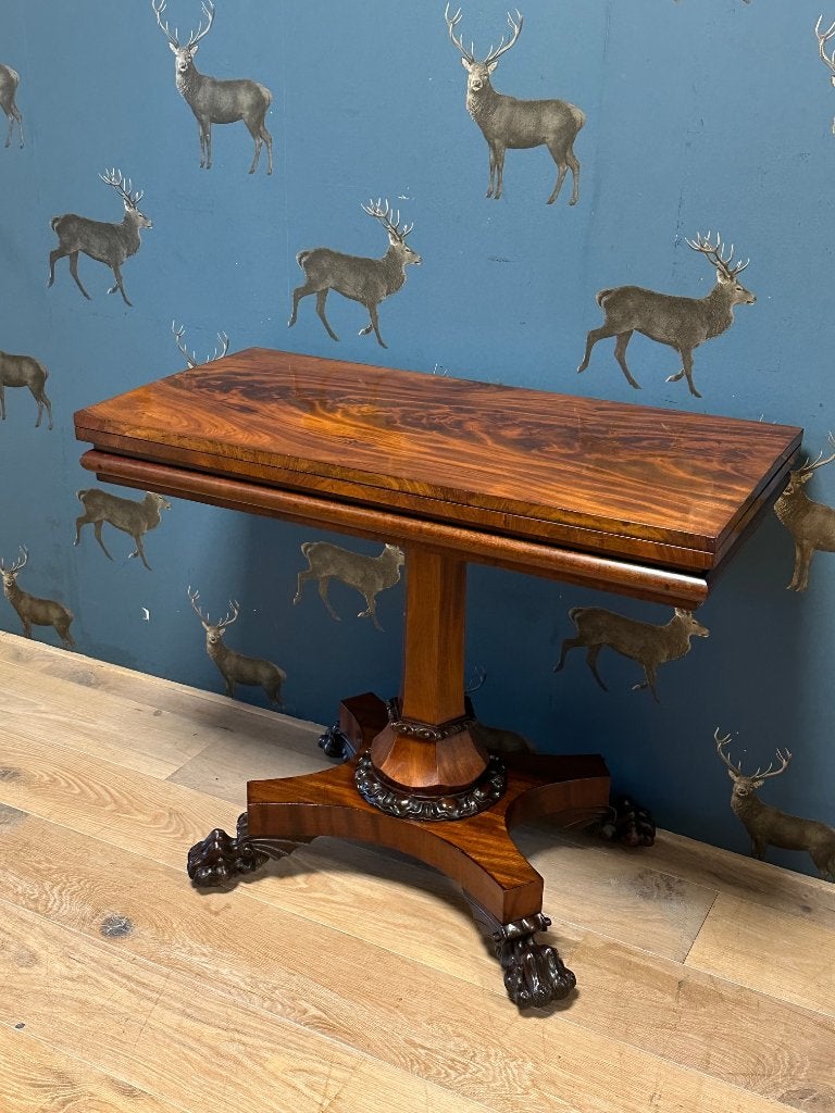 Antieke mahonie speeltafel / theetafel / wandtafel, Ophalen of Verzenden