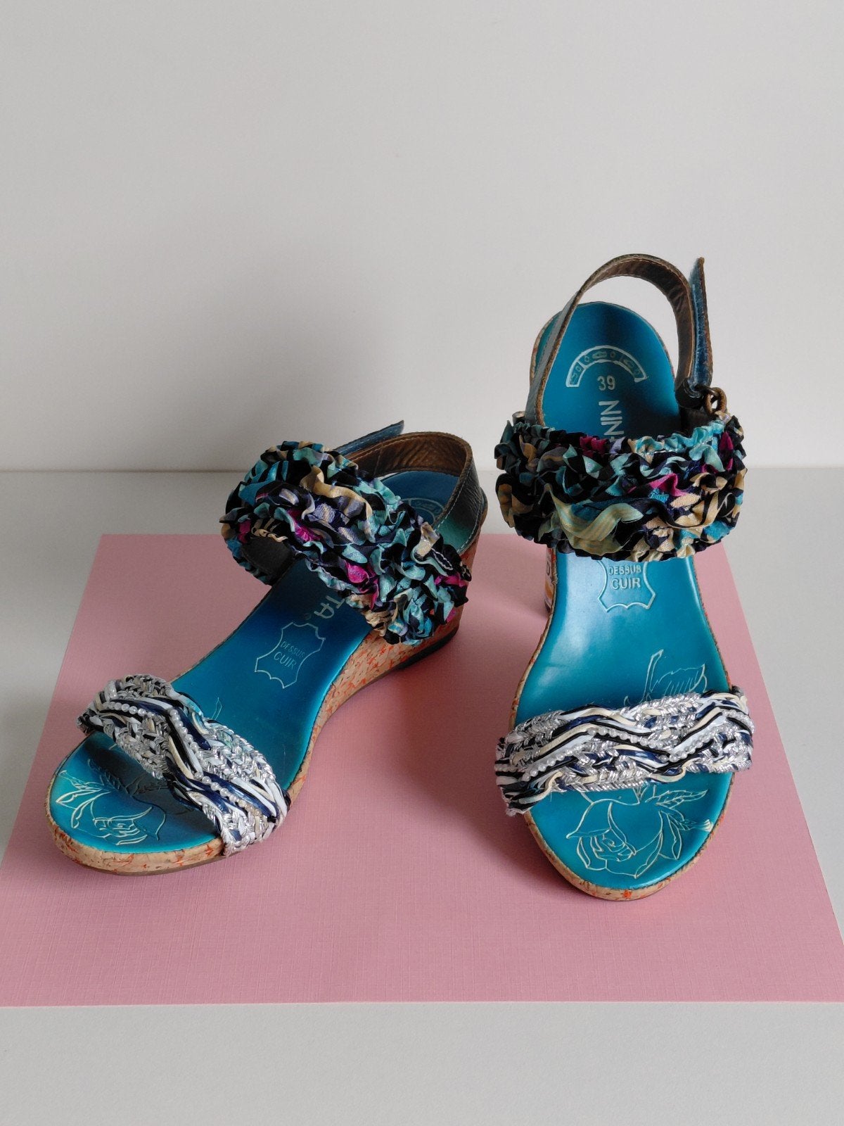 Leuke leren Nina Vita sandalen 39, Kleding | Dames, Schoenen, Blauw, Zo goed als nieuw, Nina Vita, Sandalen of Muiltjes