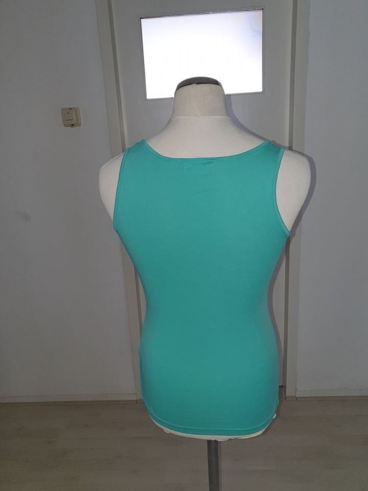 Mooie turquoise mouwloze top maat L, Maat 42/44 (L), Ophalen of Verzenden, Zonder mouw, Groen