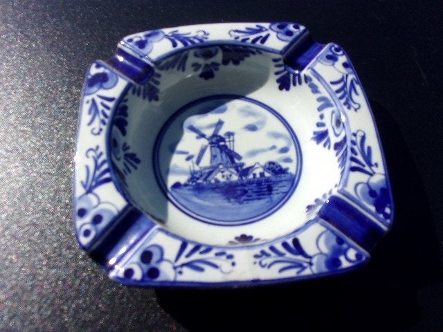 asbak delfts blauw, Ophalen of Verzenden