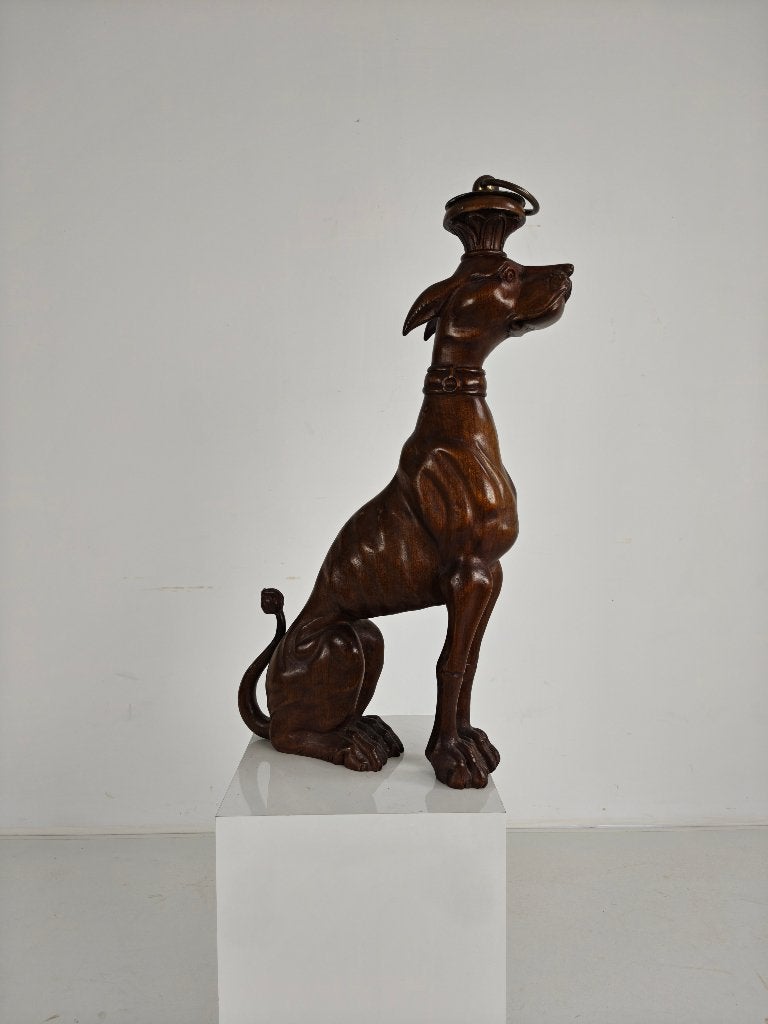 Handgesneden Houten Windhond Beeld – 20e Eeuw, Antiek en Kunst, Ophalen of Verzenden