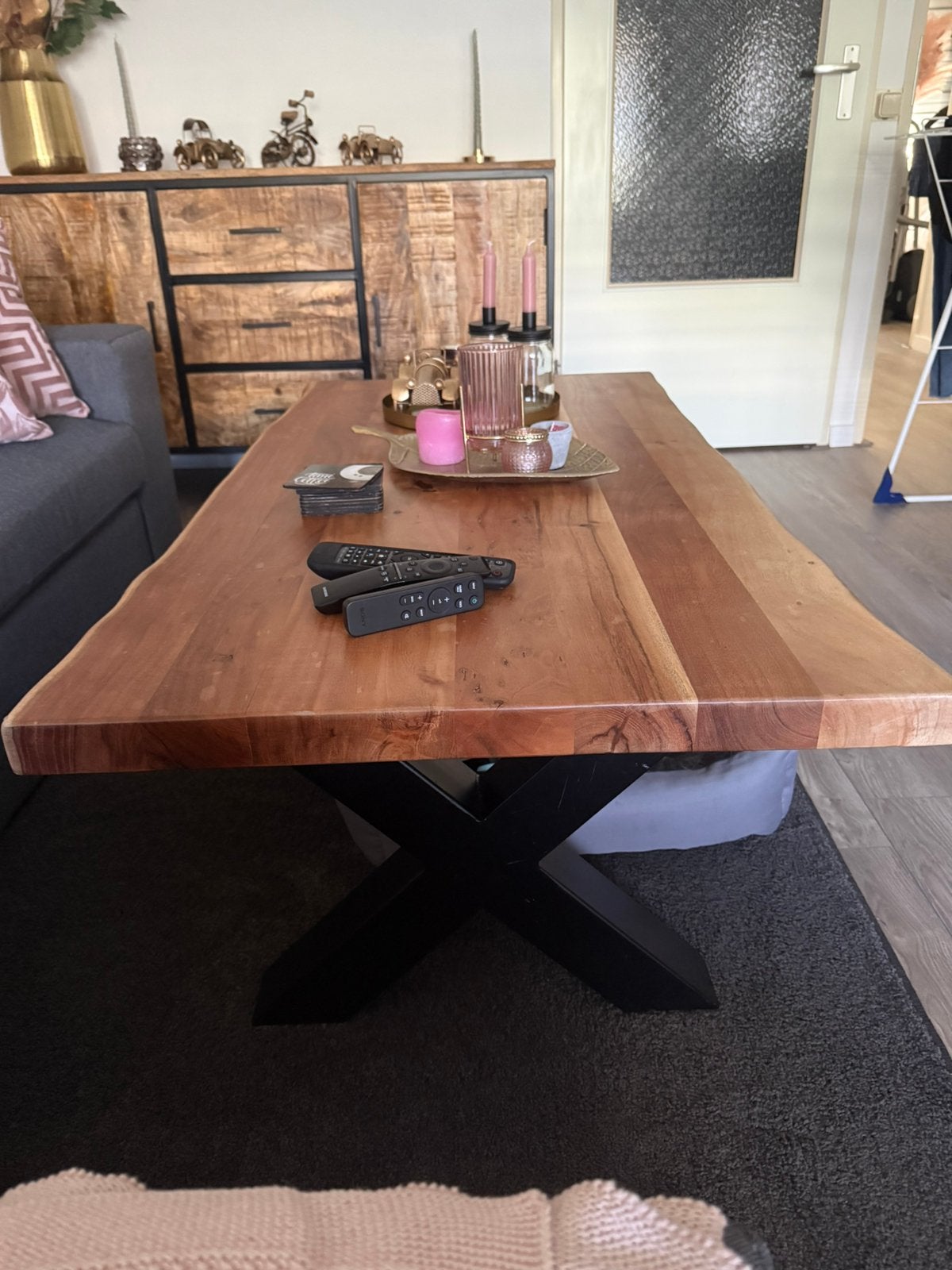 Salon tafel, Huis en Inrichting, Tafels | Salontafels, Ophalen, Rond, 50 tot 100 cm, Zo goed als nieuw