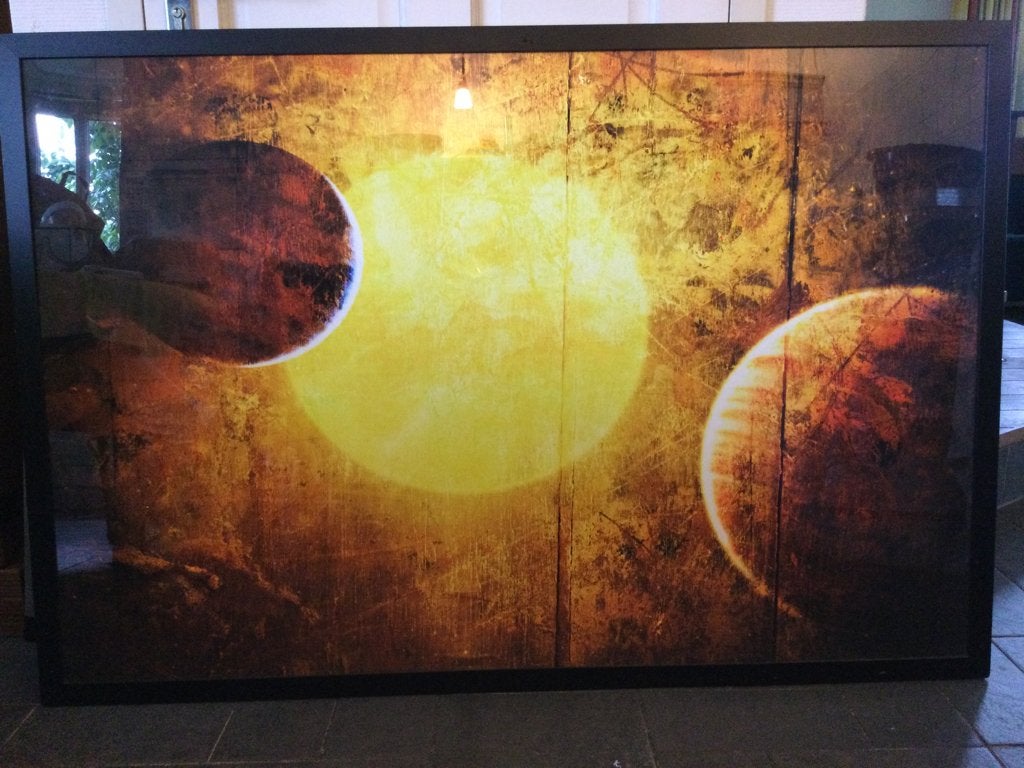 Mooie grote poster in zwarte lijst 143 x 98 cm, Ophalen, 125 cm of meer, Zo goed als nieuw, Foto of Poster