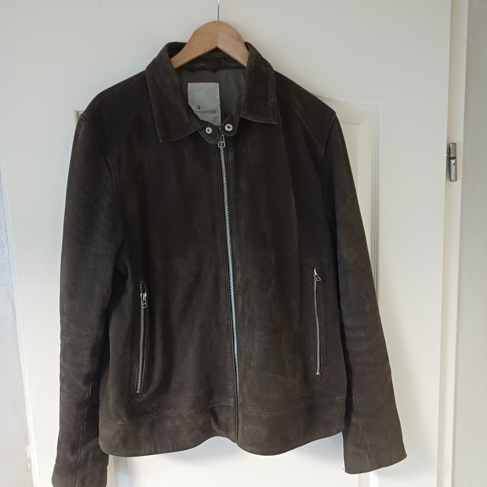 Suède leren Heren jas.  XL, Ophalen of Verzenden, Zo goed als nieuw, Maat 52/54 (L), Bruin