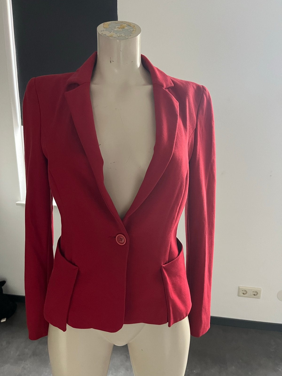 Rode blazer met enkele knoop expresso, Ophalen of Verzenden, Zo goed als nieuw, Maat 38/40 (M), Rood